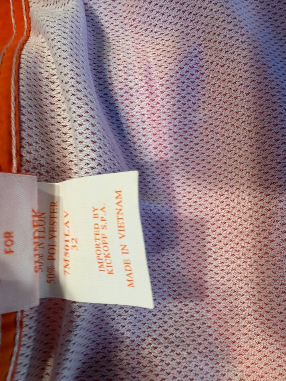 Sundek Men's Board Shorts Size 32 Orange Rainbow Stripe Swim Trunks - Picture 9 of 9